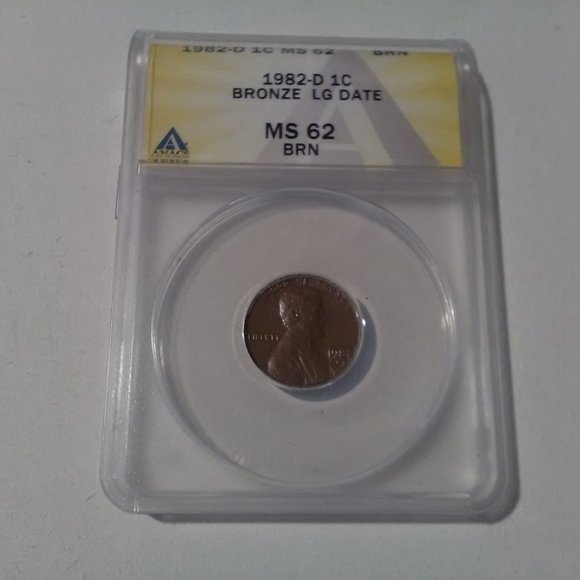 1982 D 1C MS 62 Bronze LG Date - Picture 1 of 5